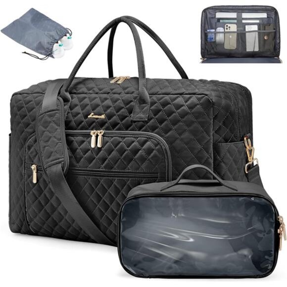 Travel Duffle Bag, Weekender Bag for Women with Toiletry Bag Carry on Overnight - Picture 1 of 7